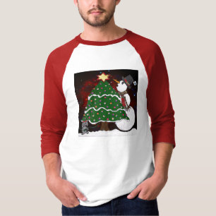 Christmas Tree Snowman Surprise Art Print T-Shirt