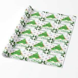 Christmas Tree & Snowmen  - Wrapping Paper