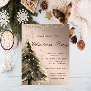 Christmas Tree,Sparkle,Lights,Christmas Party Invitation