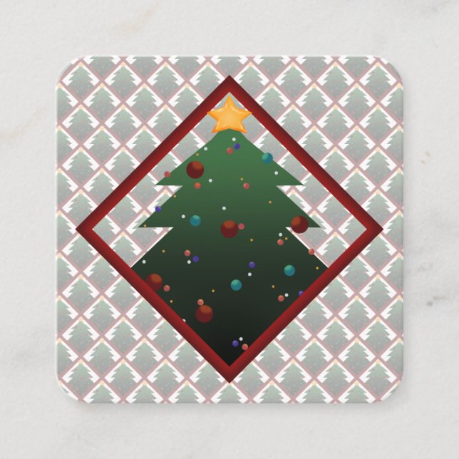 Christmas Tree Square Business Card (Front)