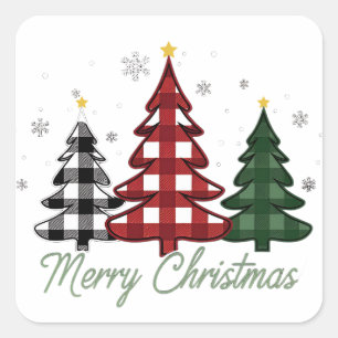 Christmas tree square sticker