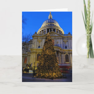 Christmas tree St Paul's Cathedral, London UK Card
