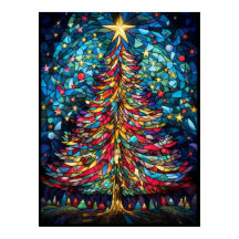 Christmas Tree Stained Glass Window Design