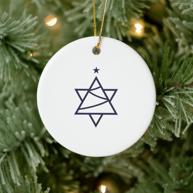 Christmas Tree Star of David Ceramic Tree Decoration (Tree)