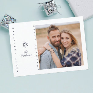 Christmas Tree Star of David Holiday Card