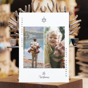 Christmas Tree Star of David Holiday Card