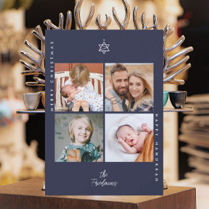 Christmas Tree Star of David Holiday Card