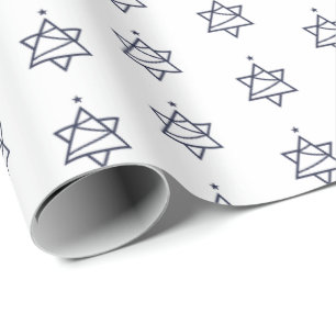 Christmas Tree Star of David Wrapping Paper