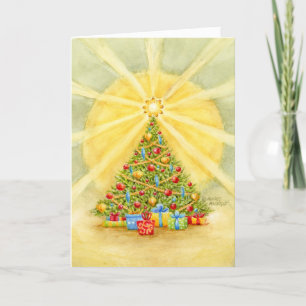 Christmas Tree Star of Light Holiday Card