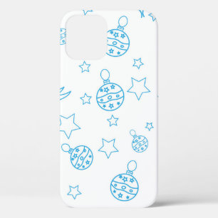Christmas tree, stars and balls - simple seamless iPhone 12 case