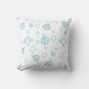 Christmas tree,  stars and balls - simple seamless cushion