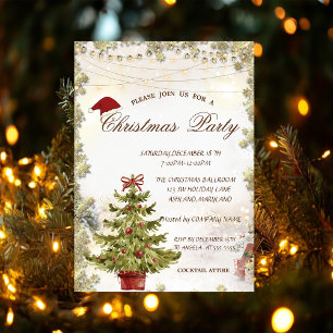 Christmas Tree,Stars Presents Christmas Company Invitation