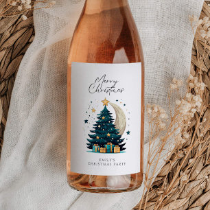 Christmas Tree Stars The Moon Wine Label
