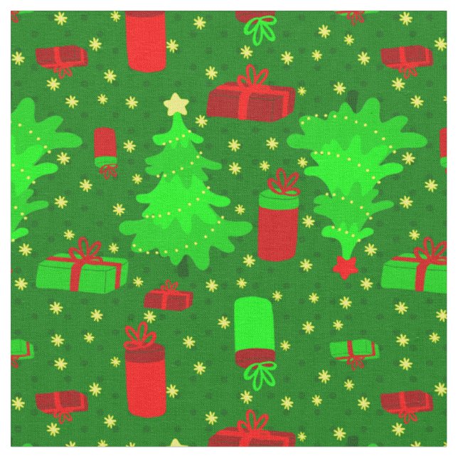 christmas tree stars xmas gift presents fabric (Close Up)