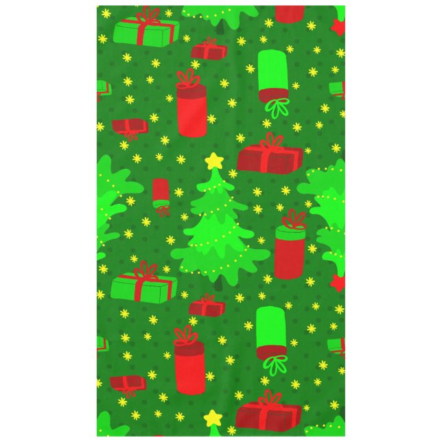 christmas tree stars xmas gift presents tablecloth (Front)