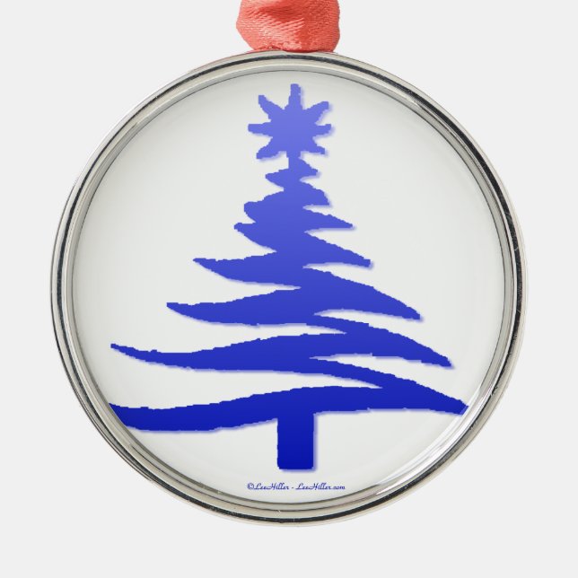 Christmas Tree Stencil Cobalt Blue Metal Tree Decoration (Front)