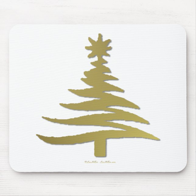 Christmas Tree Stencil Gold Mouse Pad (Front)