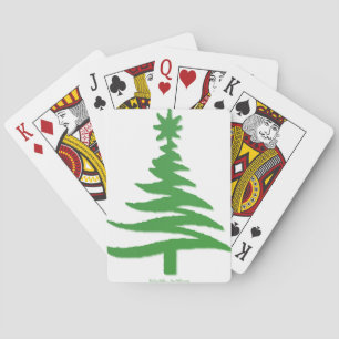 Christmas Tree Stencil Green Playing Cards