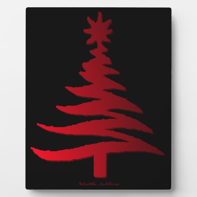 Christmas Tree Stencil Red Plaque (Front)
