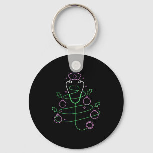 Christmas Tree Stethoscope Nurse Christmas  Key Ring