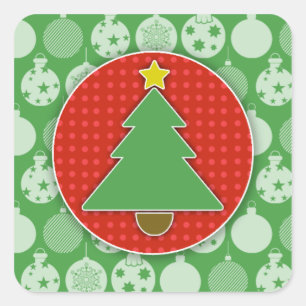 Christmas Tree Stickers (Square)
