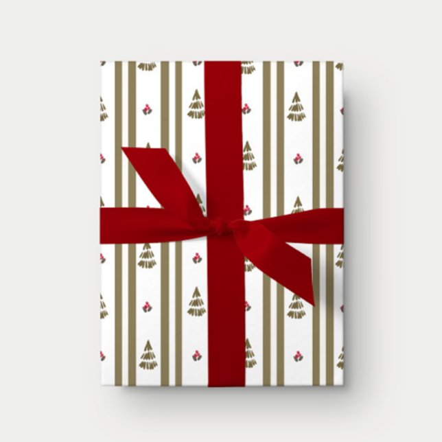 Christmas Tree Stripe Holiday Gift Wrapping Papere Wrapping Paper (Creator Uploaded)