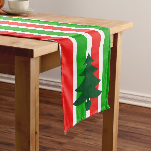 Christmas Tree Stripe Short Table Runner