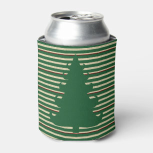 Christmas tree striped  can cooler