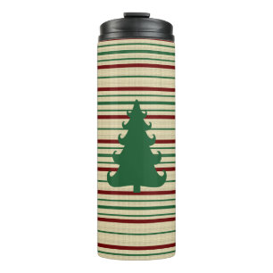 Christmas tree striped thermal tumbler