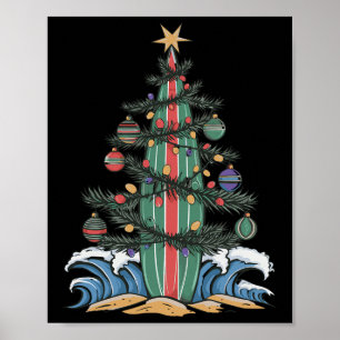Christmas Tree Surfboard _1  Poster