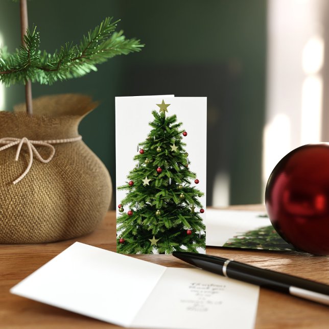 Christmas Tree Thank You Message Folded Cards (Mini Christmas tree thank you cards that you can add a message to. )