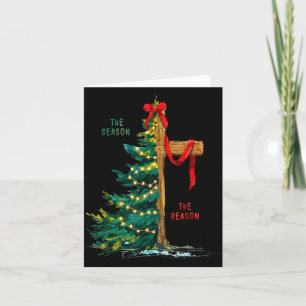Christmas Tree The Season Jesus Cross The Reason  Card