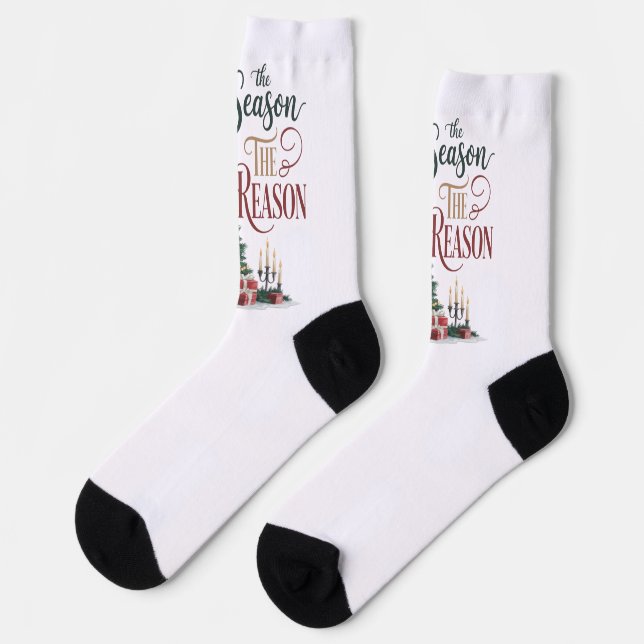 Christmas Tree The Season The Reason Socks (Left)