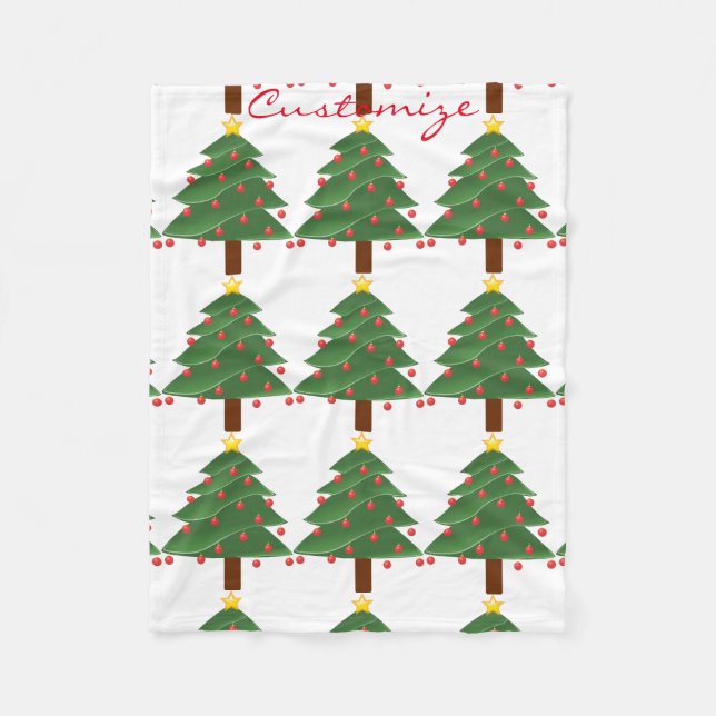 Christmas Tree Thunder_Cove Fleece Blanket (Front)