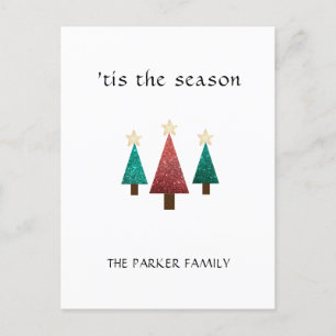 Christmas Tree 'tis the season Christmas Postcard