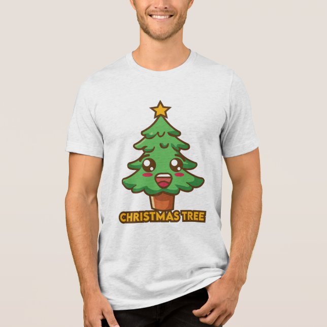 Christmas tree Tri-Blend shirt (Front)
