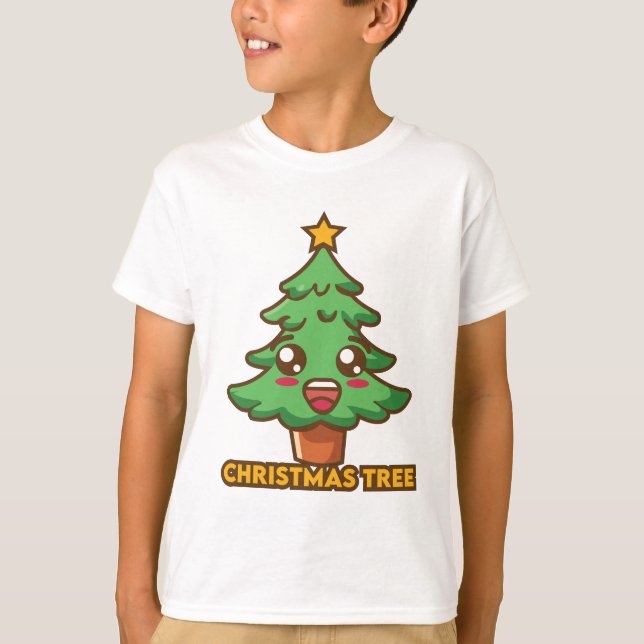 Christmas tree Tri-Blend shirt (Front)