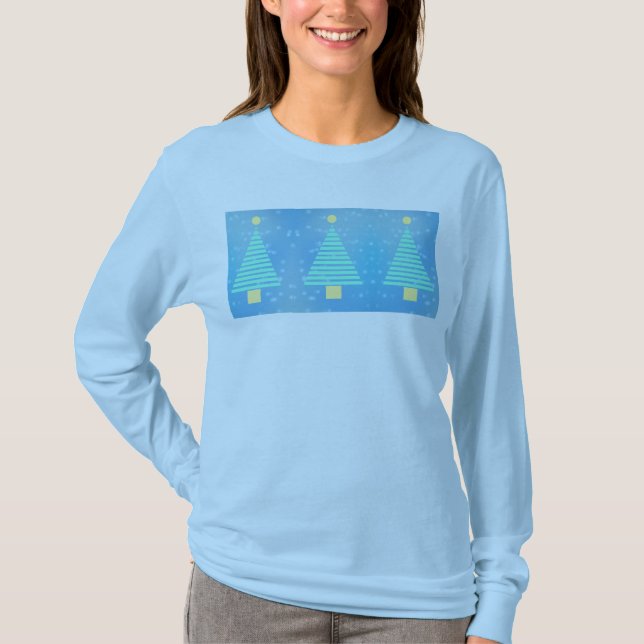 Christmas Tree Trio Design. T-Shirt (Front)