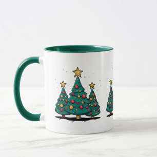 Christmas Tree Trio Holiday Winter Gift Mug