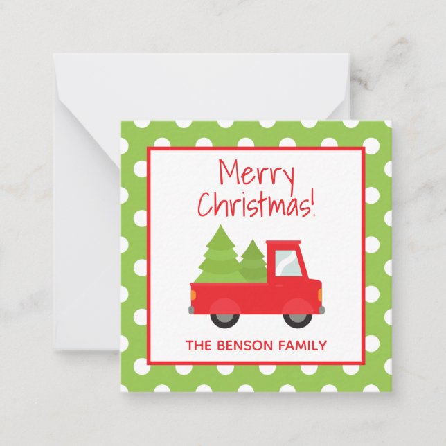 Christmas Tree Truck Gift Enclosure Cards (Front)