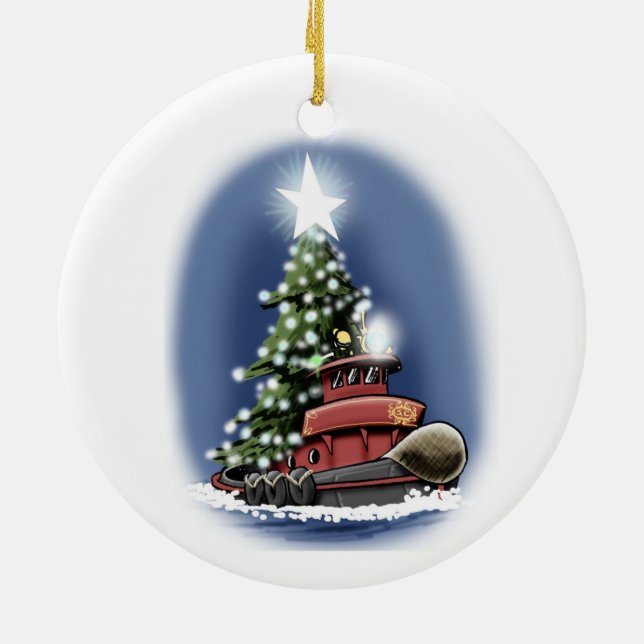 Christmas Tree tug Ceramic Tree Decoration (Back)