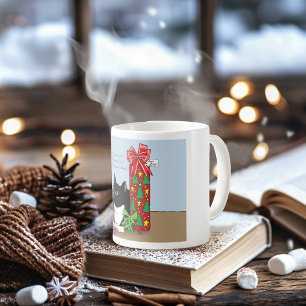Christmas Tree Tuxedo Cat Coffee Mug