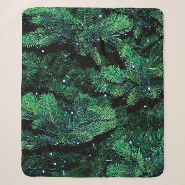 Christmas tree twigs sapling pine sherpa blanket (Front)