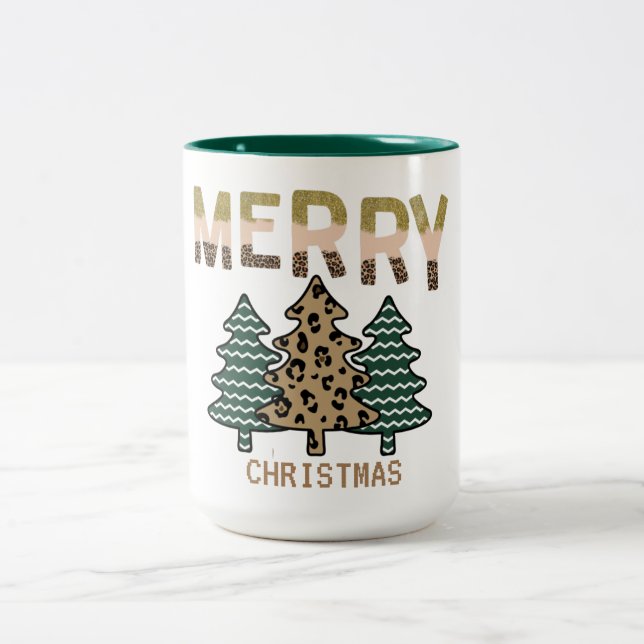  Christmas  Tree Two-Tone Coffee Mug (Center)