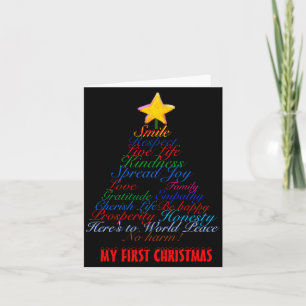Christmas Tree Tygraphy Babys First Christmas Baby Card