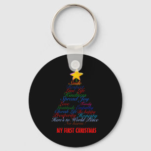 Christmas Tree Tygraphy Babys First Christmas Baby Key Ring