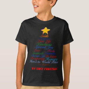 Christmas Tree Tygraphy Babys First Christmas Baby T-Shirt