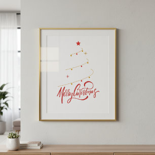 Christmas Tree Typography Script Minimalist Poster