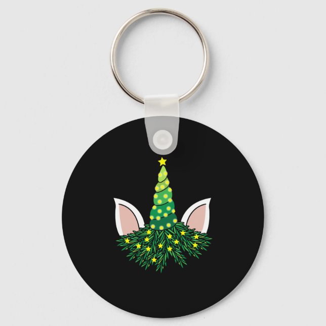 christmas tree unicorn key ring (Front)