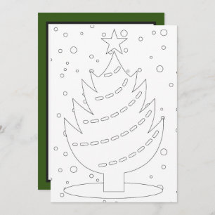 Christmas tree unisex kids colouring add message  card